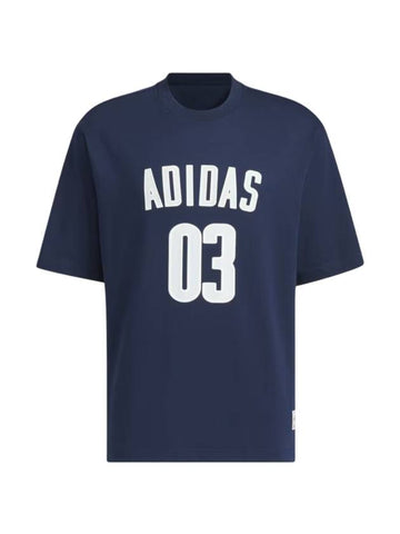 MS GFX Short Sleeve T-Shirt Navy - ADIDAS - BALAAN 1