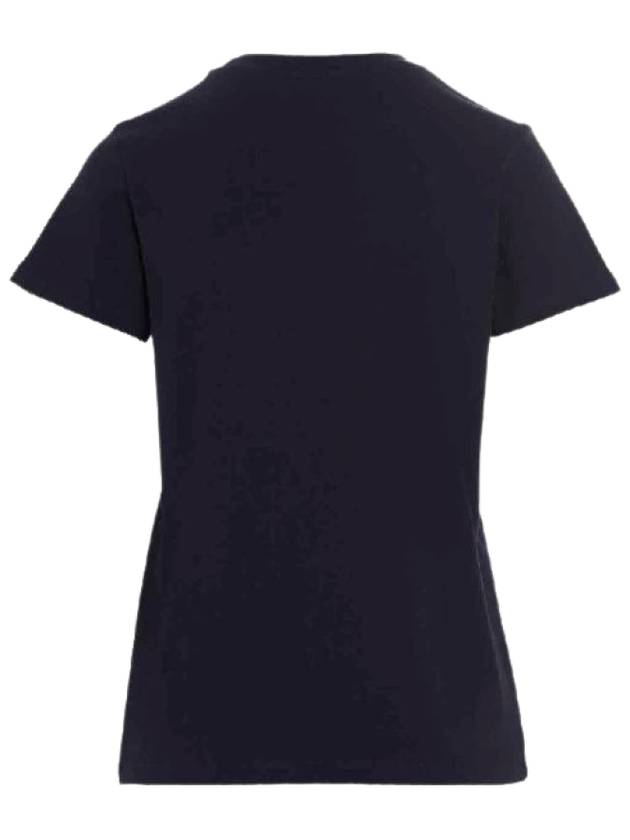 Denise Embroidered Short Sleeve T-shirt Navy - A.P.C. - BALAAN 3