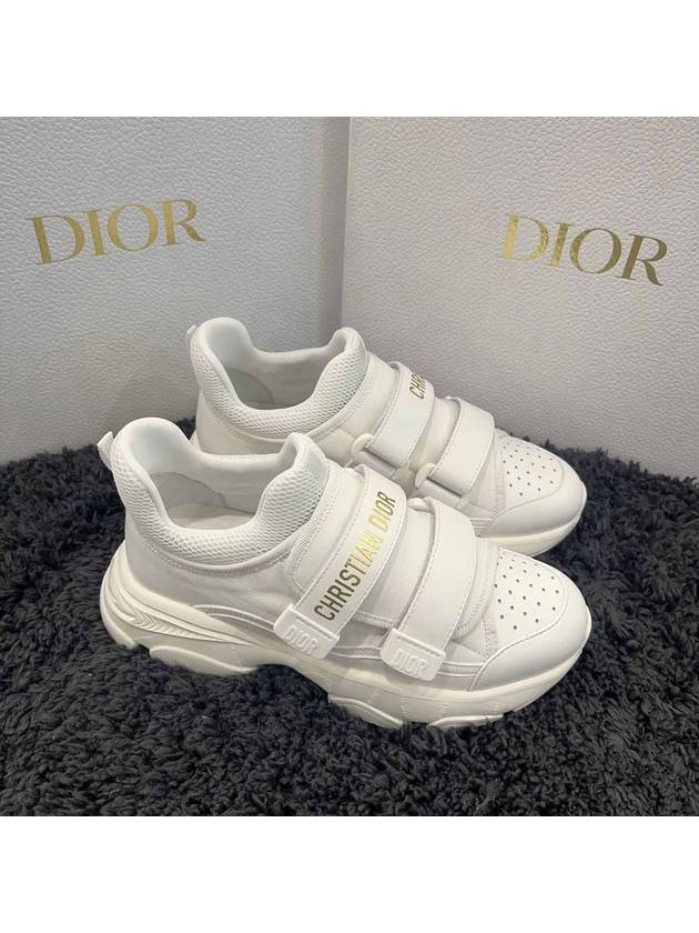 Women's D Wonder Strap Rubber Sole Low Top Sneakers White - DIOR - BALAAN 2