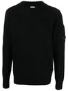 Lens Wappen Wool Blend Knit Top Black - CP COMPANY - BALAAN 3