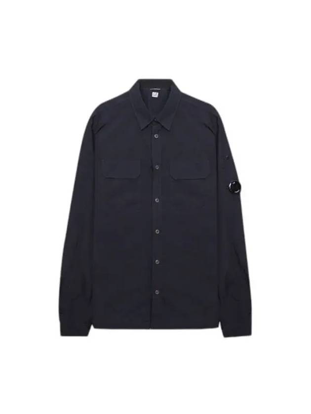 Lens Wappen Pocket Long Sleeve Shirt Navy - CP COMPANY - BALAAN 1