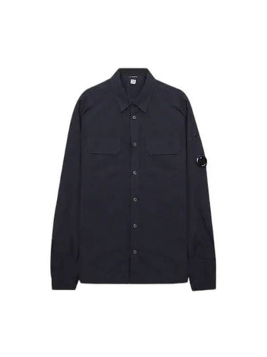 Lens Wappen Pocket Long Sleeve Shirt Navy - CP COMPANY - BALAAN 1