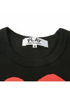 Women's Heart Short Sleeve T-Shirt AZ P1T111 051 BLACK - COMME DES GARCONS - BALAAN 7