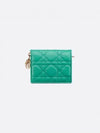 Lady Cannage Small Lambskin Half Wallet Aquamarina - DIOR - BALAAN 2