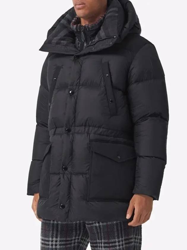 Logo Applique Nylon Puffer Coat Black - BURBERRY - BALAAN 4