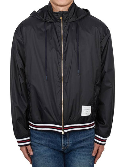 Logo Patch Ripstop Track Jacket Navy - THOM BROWNE - BALAAN 2