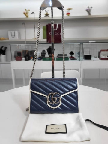 GG Marmont Matelasse Mini Chain Bag 573807 - GUCCI - BALAAN 1