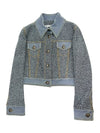 36 Chanel Women s Coco Button Tweed Jenny Denim Crop Jacket - CHANEL - BALAAN 1