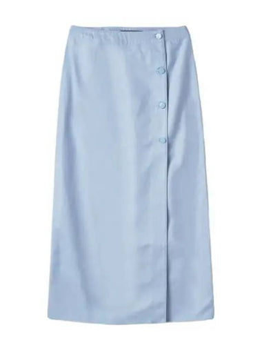 Wrap Button Denim Skirt Light Blue - RAF SIMONS - BALAAN 1