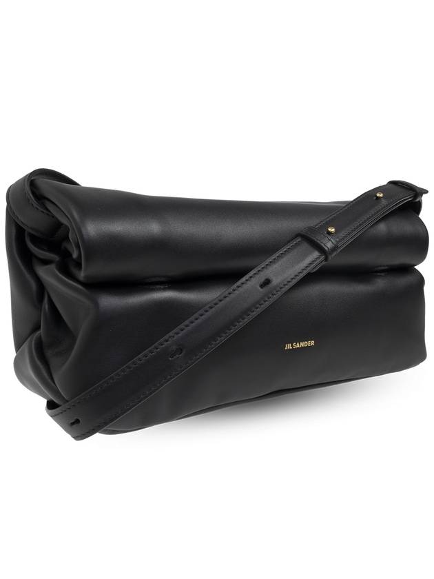 Rollup Leather Small Shoulder Bag Black - JIL SANDER - BALAAN 5