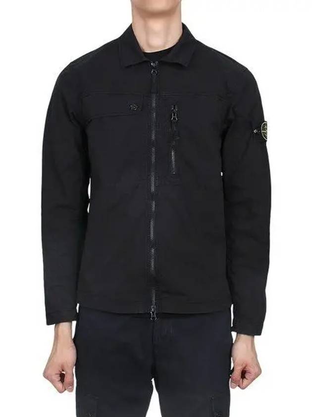 Supima Cotton Twill Stretch-TC Jacket Black - STONE ISLAND - BALAAN 2