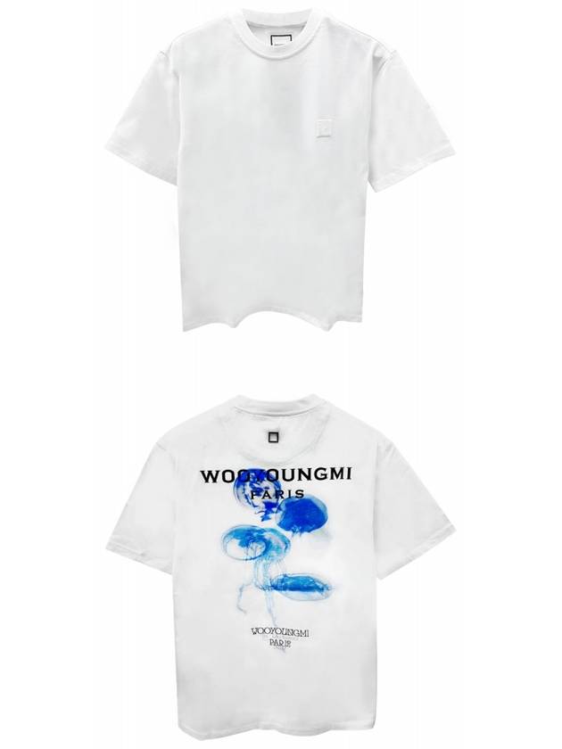 Jellyfish Back Logo Cotton Short Sleeve T-Shirt White - WOOYOUNGMI - BALAAN 5