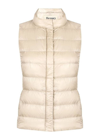 Giulia Slim Fit Down Padded Vest Chantilly - HERNO - BALAAN 1