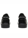 Men's Downtown Triangle Logo Leather Low Top Sneakers Black - PRADA - BALAAN 4