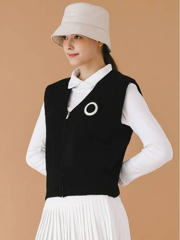 Knit zip up vest BLACK - MONBIRDIE GOLF - BALAAN 4