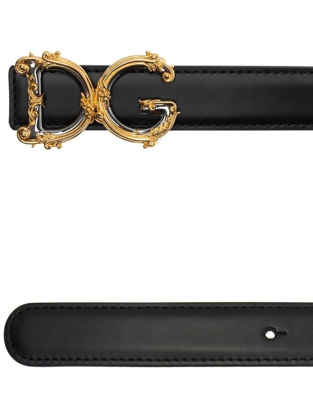 DG Logo Leather Belt Black - DOLCE&GABBANA - BALAAN 5