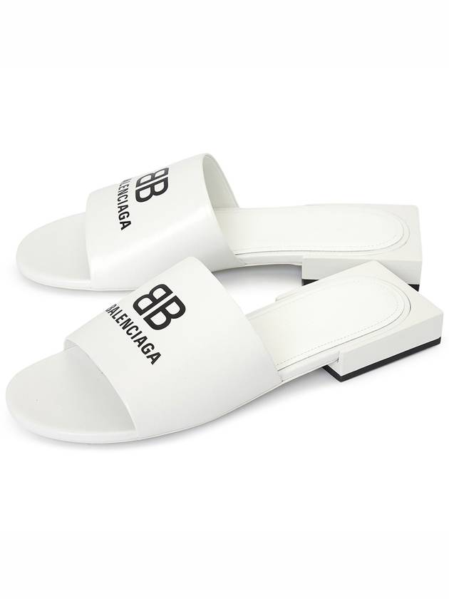 BB Logo Mule White - BALENCIAGA - BALAAN.