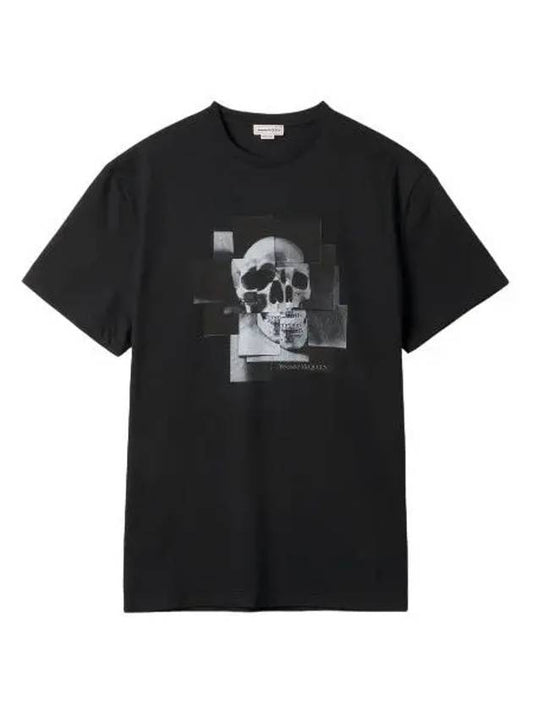 Skull Print T Shirt Black Short Sleeve Tee - ALEXANDER MCQUEEN - BALAAN 1