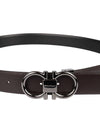 Gancini Reversible Adjustable Calfskin Leather Belt Black - SALVATORE FERRAGAMO - BALAAN 9