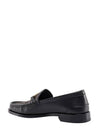 FF O Rock Fabric Leather Loafers Black Brown - FENDI - BALAAN 4