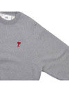 Small Heart Logo Sweatshirt Grey - AMI - BALAAN 5