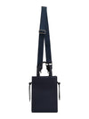 Mini Logo Leather Tote Bag Navy - FENDI - BALAAN 8