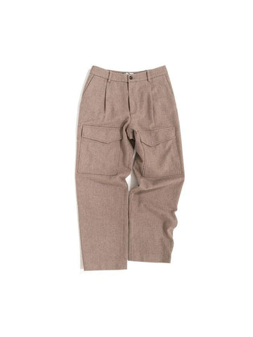 Men's Cargo Wool Pants Brown I1WP01BR - IOEDLE - BALAAN 1