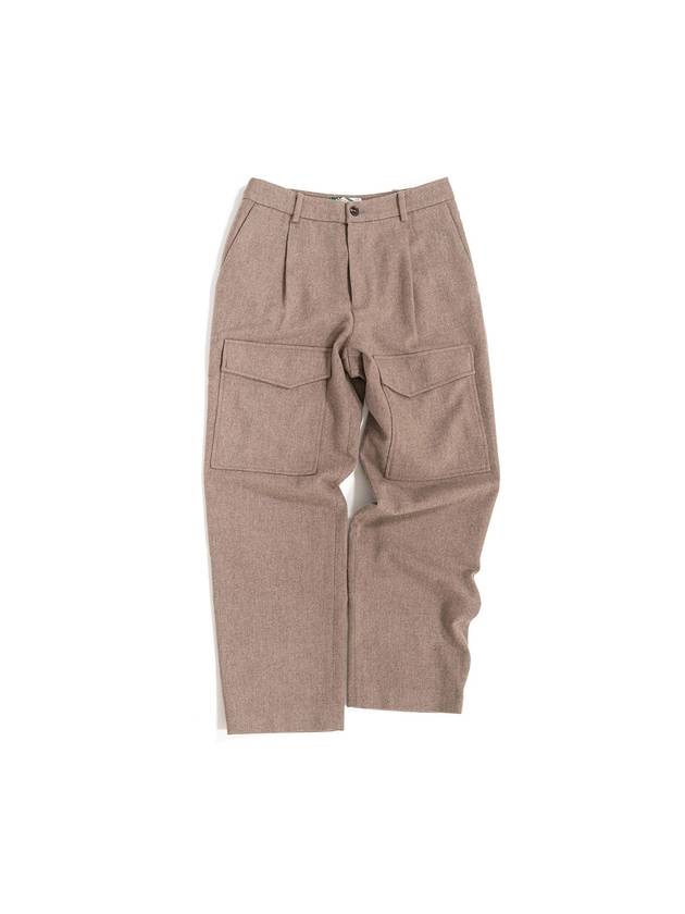 Men's Cargo Wool Pants Brown - IOEDLE - BALAAN 1