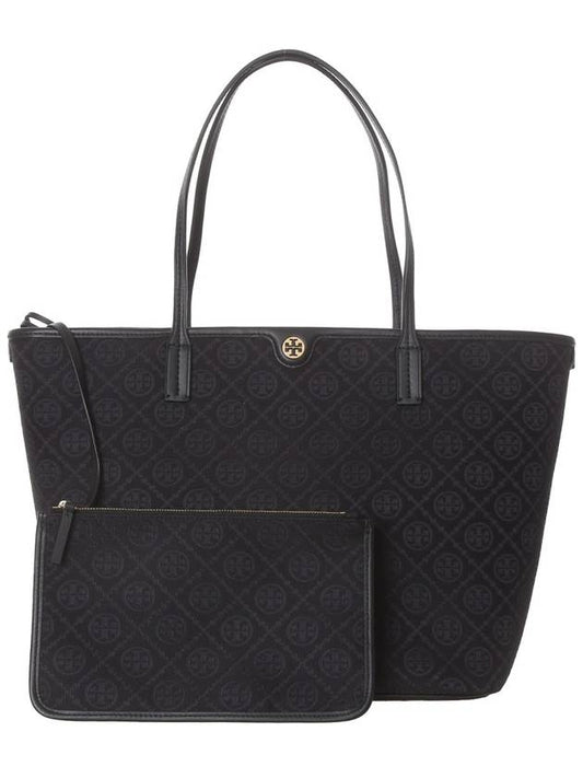 T Monogram Tote Bag Black - TORY BURCH - BALAAN 2