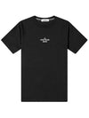 Men's Archivio Round Short Sleeve T-Shirt Black - STONE ISLAND - BALAAN 1