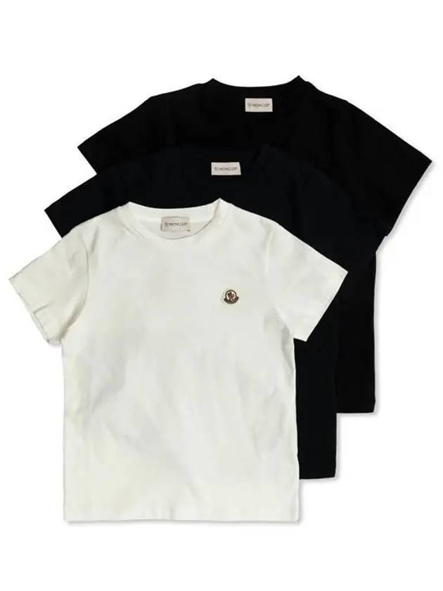 Kids Logo Patch Cotton Short Sleeve T-Shirt 3 Pack - MONCLER - BALAAN 2