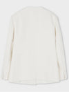 Women's Wool Half Pea Coat Ivory - LESEIZIEME - BALAAN 5