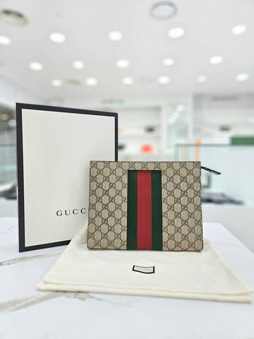 GG Supreme Canvas Web Pouch 475316 - GUCCI - BALAAN 1