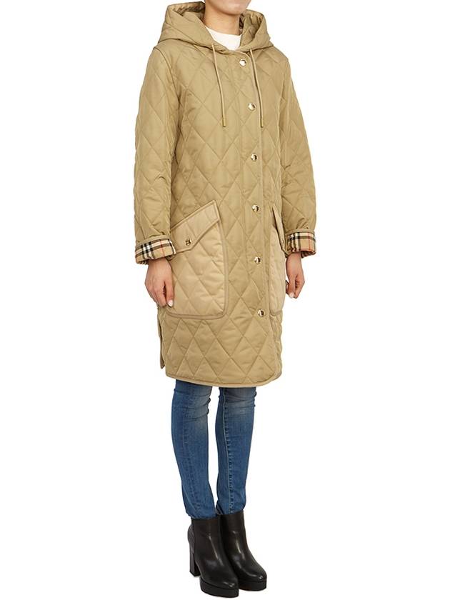 Diamond Quilted Hoodie Padding Archive Beige - BURBERRY - BALAAN 7