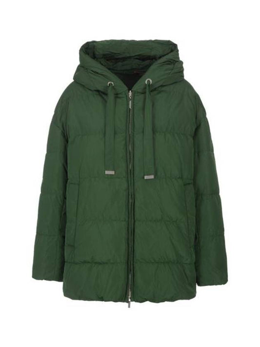 Women's Taffeta Reversible Wet Repellant Down Padding Green - MAX MARA - BALAAN 2