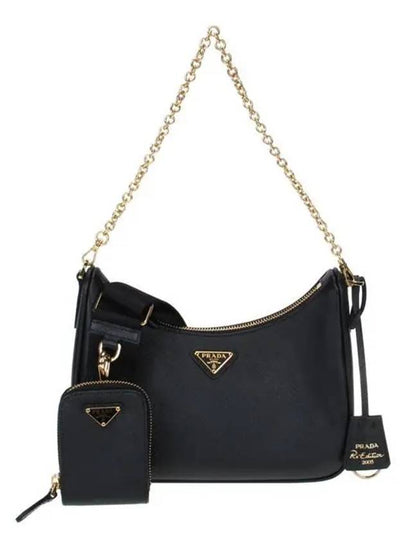 Re-Edition 2005 Saffiano Leather Shoulder Bag Black - PRADA - BALAAN 2