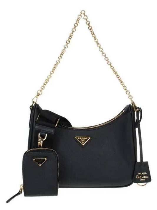 Re-Edition 2005 Saffiano Leather Cross Bag Black - PRADA - BALAAN 2