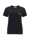 Tricolor Fox Patch Classic Pocket Short Sleeve T-Shirt Black - MAISON KITSUNE - BALAAN 1