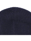 3B00048 M1241 750 Logo Patch Navy Wool Beanie - MONCLER - BALAAN 4