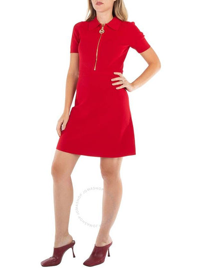 Michael Kors Short-Sleeved Logo Zip Dress, Size Small - MICHAEL KORS - BALAAN 2