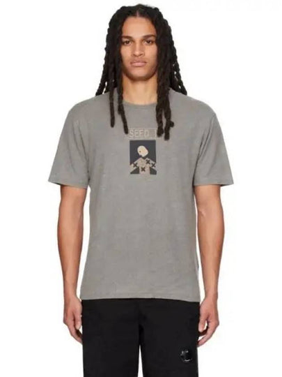 CP Company Printed Crew Neck Short Sleeve T Shirt Gray 14CMTS340A006496N920 - CP COMPANY - BALAAN 2