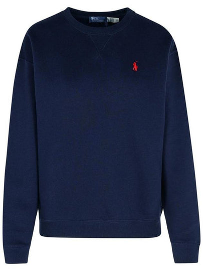 Embroidered Logo Cotton Sweatshirt Navy - POLO RALPH LAUREN - BALAAN 2