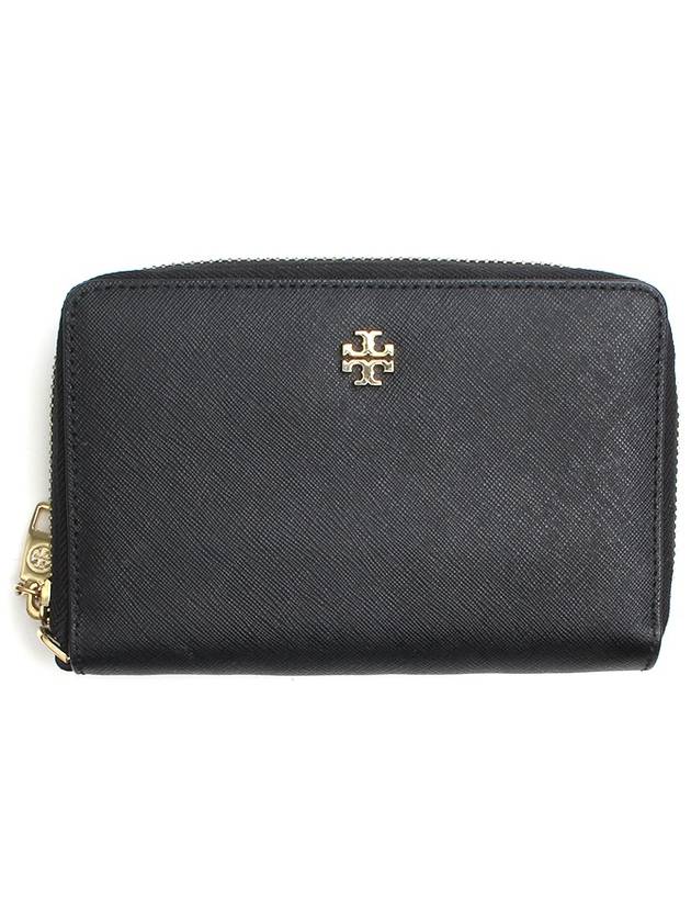 Tory Burch Black Saffiano Leather Medium Wallet - TORY BURCH - BALAAN 1