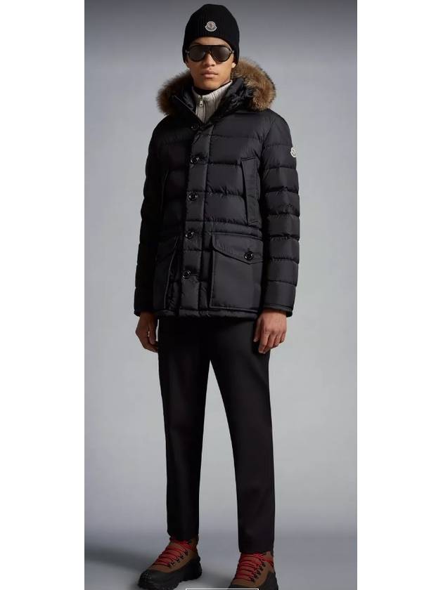 Cluny Long Down Jacket Black - MONCLER - BALAAN 4