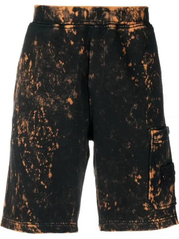 Waffen Patch Off Dye Bermuda Shorts Black - STONE ISLAND - BALAAN 1