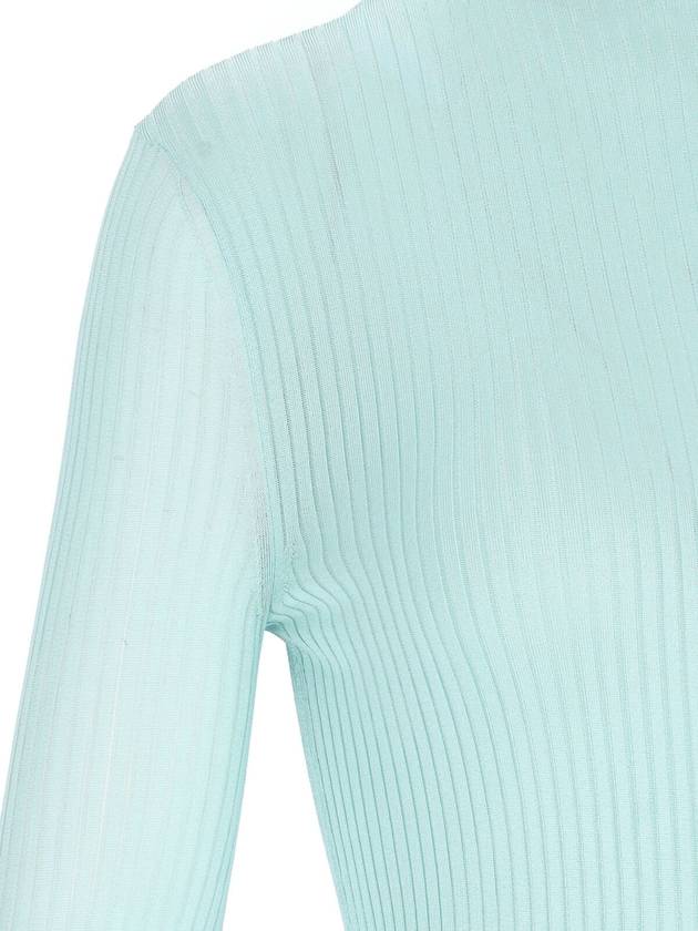 Turtleneck Long Sleeve Bodysuit Light Blue - FENDI - BALAAN 5