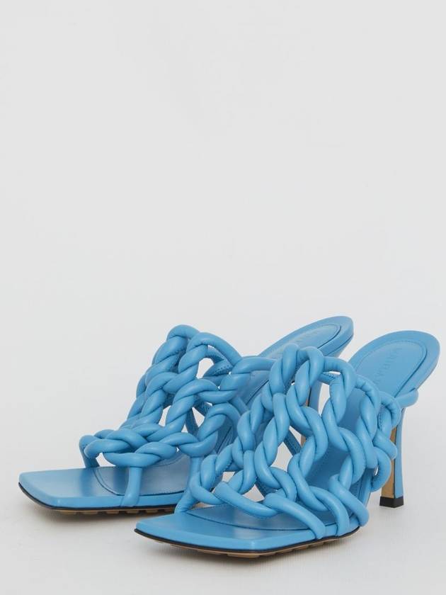 Stretch Twist Sandals Heel Blue - BOTTEGA VENETA - BALAAN 3