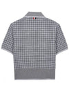 Checked Tweed Shrunken Short Sleeve Polo Grey - THOM BROWNE - BALAAN 3