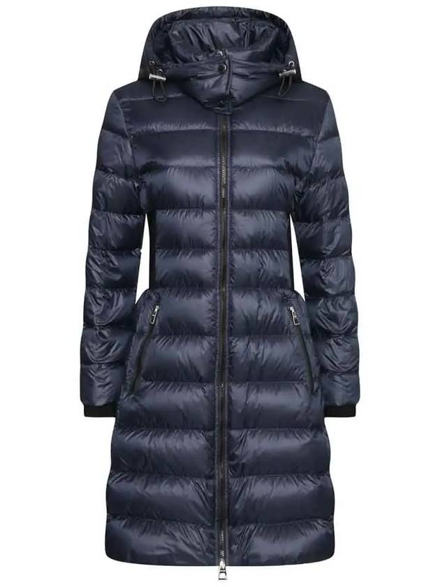 Women's Detachable Hooded Long Padding Midnight Blue - BURBERRY - BALAAN 3