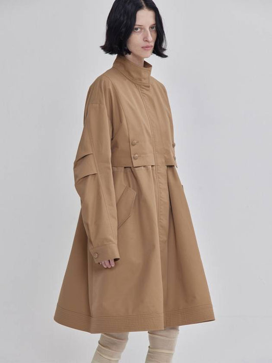 neck seat fastening seasonal detail field coat beige - LIE - BALAAN 1